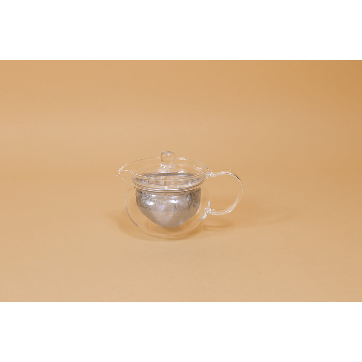 HARIO ChaCha Kyusu Maru glass teapot with metal strainer