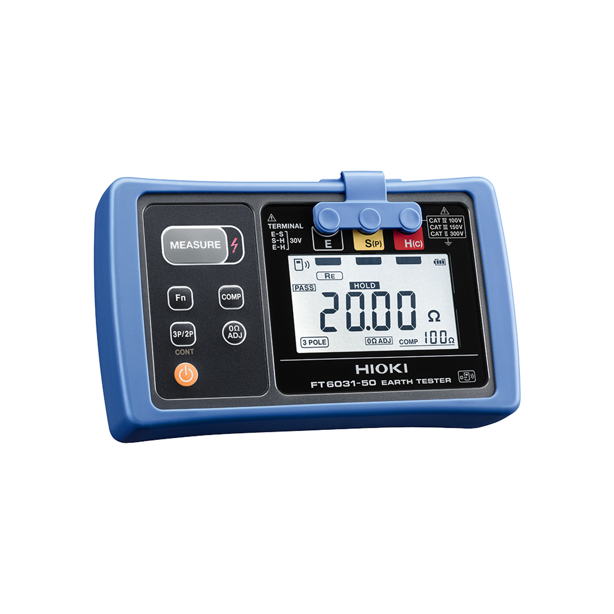 Hioki FT6031-50 earth tester with test leads and grounding rods