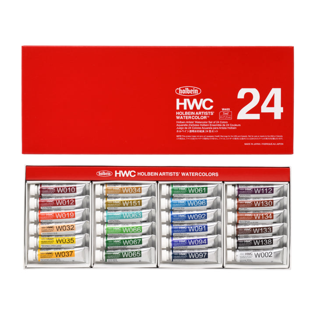 Holbein W405 professional watercolor set with 24 5mL tubes