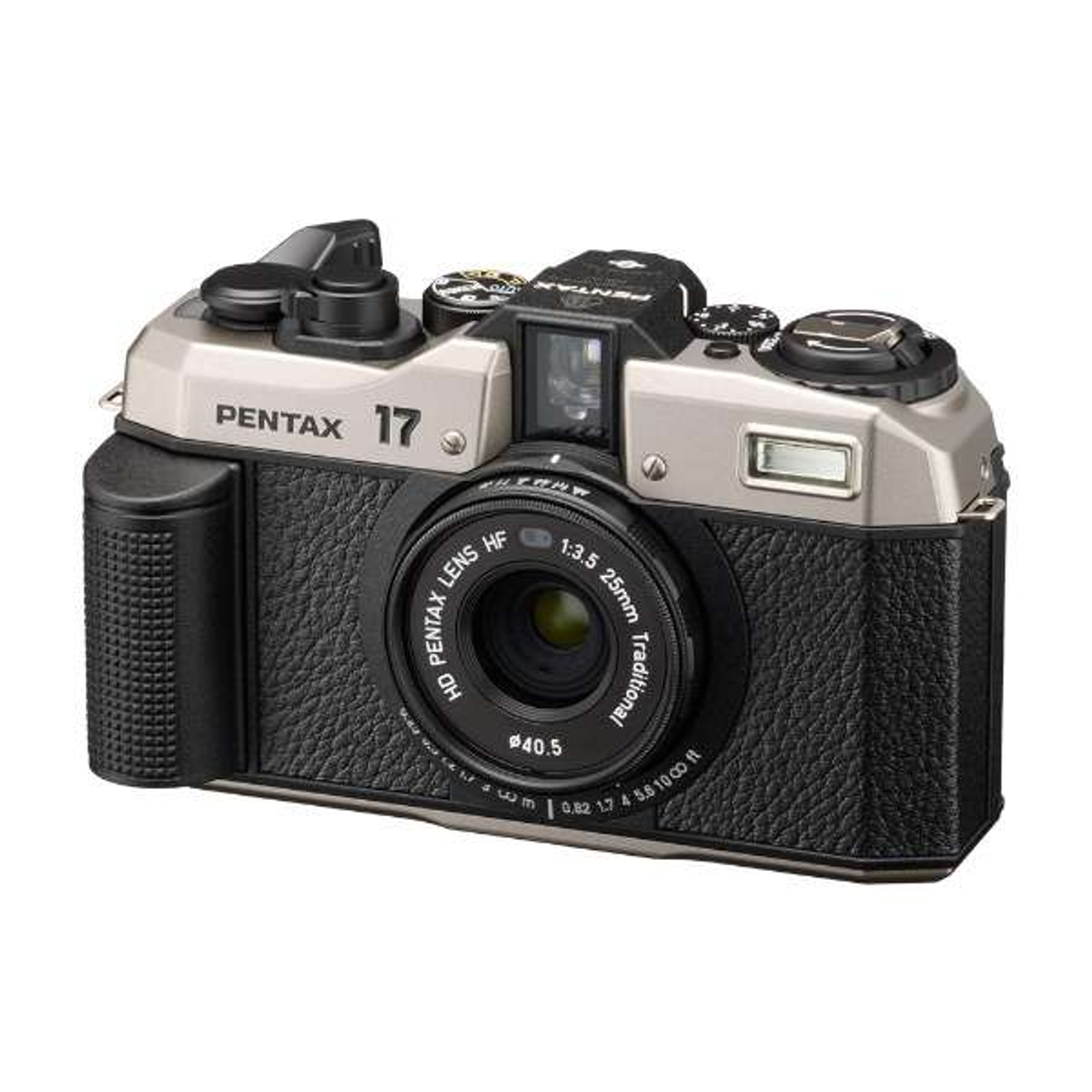 Dark silver PENTAX 17 half-frame film camera